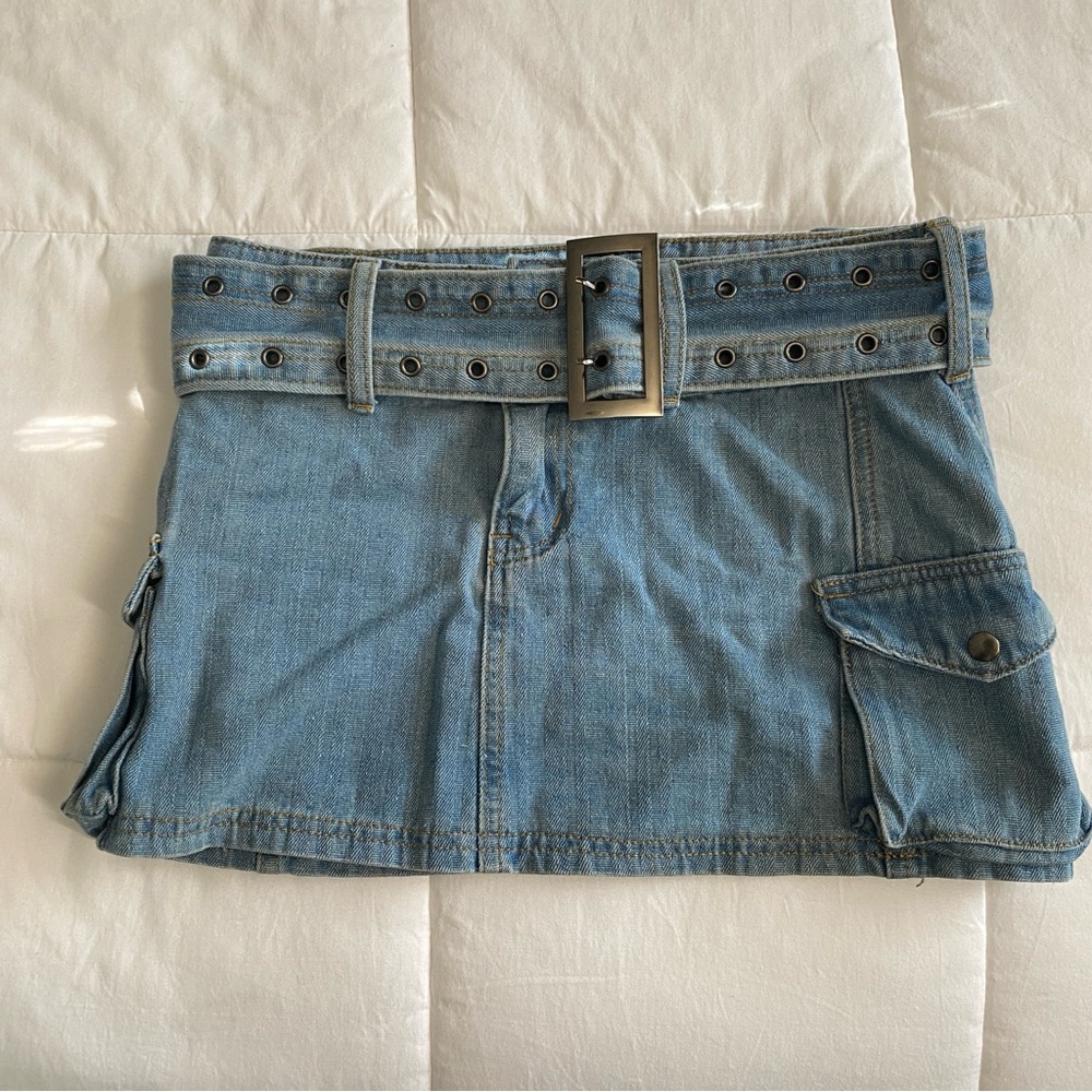 Princess Polly Iconic Cargo Denim Mini Skirt size 0